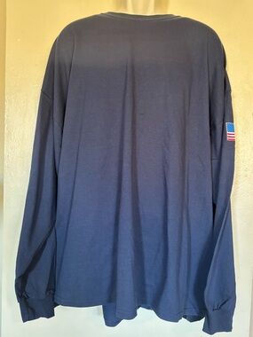 Men's 4XL Blue Long Sleeve Shirt